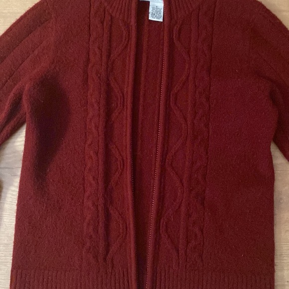 Merlot Cabi Cable Knit Zip Up - Picture 2 of 4